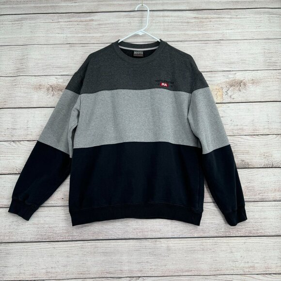 Roots Canada Athletics Colorblock Crewneck Sweatshirt Men's‎ Size Large Gray - Picture 1 of 9